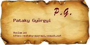 Pataky Györgyi névjegykártya